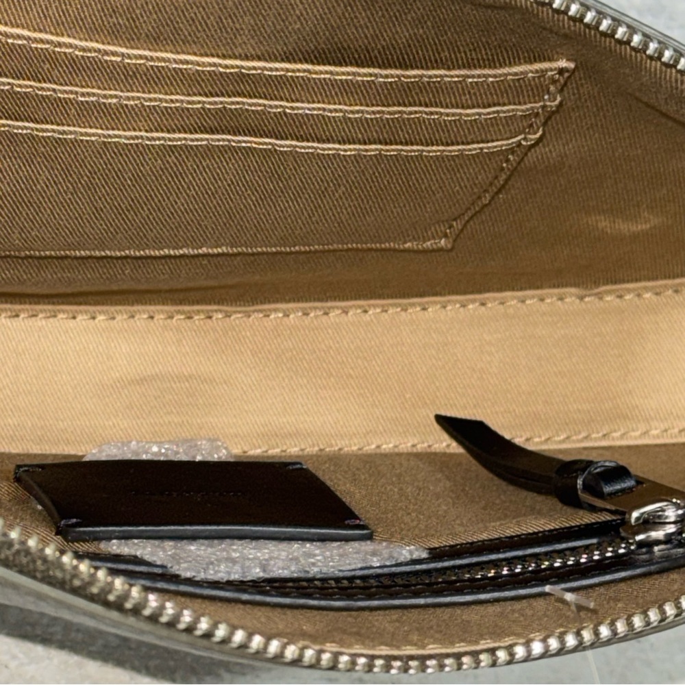 AllSaints Half Moon Tarmac Green Leather Crossbody bag - Picture 13 of 16